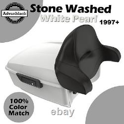 Advanblack Rushmore King Tour Pack For Harley/Softail STONE WASHED WHITE PEARL