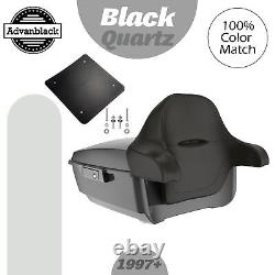 Advanblack Rushmore King Tour Pak Pack Pad BLACK QUARTZ For 97+ Harley/Softail