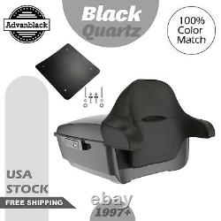 Advanblack Rushmore King Tour Pak Pack Pad BLACK QUARTZ For 97+ Harley/Softail