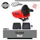 Advanblack Scarlet Red King Tour Pack Black Hinges & Latch For 1997+ Harley