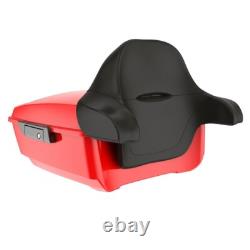 Advanblack Scarlet Red King Tour Pack Black Hinges & Latch For 1997+ Harley