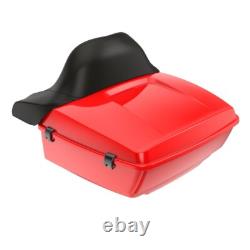 Advanblack Scarlet Red King Tour Pack Black Hinges & Latch For 1997+ Harley