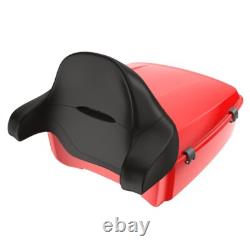 Advanblack Scarlet Red King Tour Pack Black Hinges & Latch For 1997+ Harley