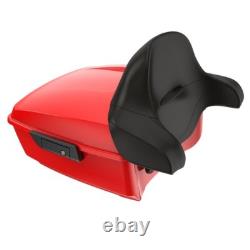 Advanblack Scarlet Red King Tour Pack Black Hinges & Latch For 1997+ Harley