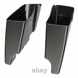 Advanblack Silver Flux Extended Stretched Saddlebag Fits Harley Touring 14+