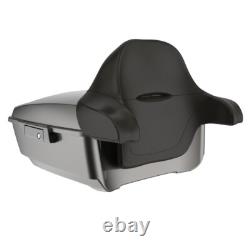 Advanblack Silver Flux King Tour Pack Pak Black Hinges Fits 1997+ Harley Touring