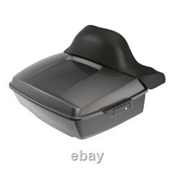 Advanblack Silver Flux King Tour Pack Pak Black Hinges Fits 1997+ Harley Touring