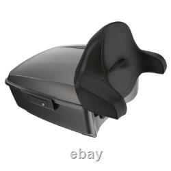 Advanblack Silver Flux King Tour Pack Pak Black Hinges Fits 1997+ Harley Touring