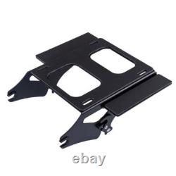 Advanblack Silver Flux King Tour Pack Pak Black Hinges Fits 1997+ Harley Touring