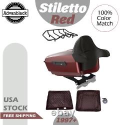 Advanblack Stiletto Red King Tour Pak Pack Black Hinges & Latch For 1997+ Harley Advanblack Stiletto Red King Tour Pak Pack Black Hinges & Latch For 1997+ Harley