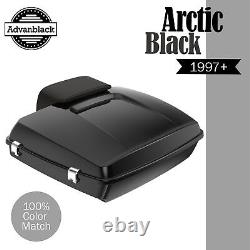 Advanblak ARCTIC BLACK Rushmore Razor Tour Pak Pack Pad For 97+ Harley/Softail