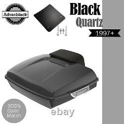 Advanblak BLACK QUARTZ Rushmore Razor Tour Pak Pack Pad For 97+ Harley/Softail