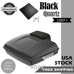 Advanblak BLACK QUARTZ Rushmore Razor Tour Pak Pack Pad For 97+ Harley/Softail