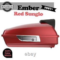 Advanblak Ember Red Sunglo Rushmore Razor Tour Pack Pak For Harley/Softail 97+