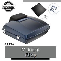 Advanblak Midnight Blue Rushmore Razor Tour Pack Pak Pad Fits 97+ Harley/Softail