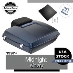 Advanblak Midnight Blue Rushmore Razor Tour Pack Pak Pad Fits 97+ Harley/Softail