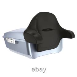 Atlas Silver Metallic King Tour Pack Pak Wrap Around Backrest Fits 1997+ Harley