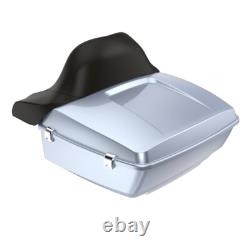 Atlas Silver Metallic King Tour Pack Pak Wrap Around Backrest Fits 1997+ Harley
