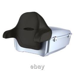 Atlas Silver Metallic King Tour Pack Pak Wrap Around Backrest Fits 1997+ Harley
