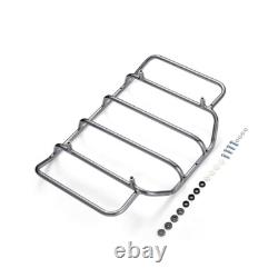Atlas Silver Metallic King Tour Pack Pak Wrap Around Backrest Fits 1997+ Harley