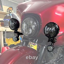 Auxiliary Spot Fog Light Bracket Turn Signal For Harley Touring Road Glide King