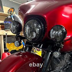 Auxiliary Spot Fog Light Bracket Turn Signal For Harley Touring Road Glide King