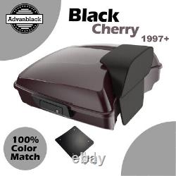 BLACK CHERRY For 97+ Harley/Softail Advanblak Rushmore Razor Tour Pak Pack Pad