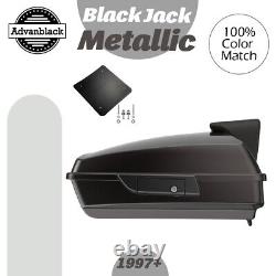 BLACK JACK METALLIC Advanblak For 97+ Harley/Softail Rushmore Razor Tour Pack
