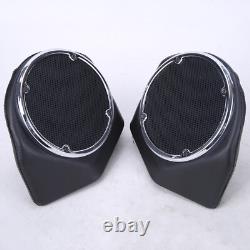 BLACK King Rear 6.5 Speaker Pods For Harley Touring Tour Pak Pack Road King 14+