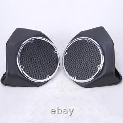 BLACK King Rear 6.5 Speaker Pods For Harley Touring Tour Pak Pack Road King 14+