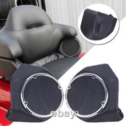 BLACK King Rear 6.5 Speaker Pods For Harley Touring Tour Pak Pack Road King 14+