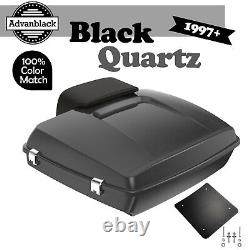 BLACK QUARTZ For 97+ Harley/Softail Advanblak Rushmore Razor Tour Pak Pack Pad