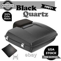 BLACK QUARTZ For 97+ Harley/Softail Advanblak Rushmore Razor Tour Pak Pack Pad