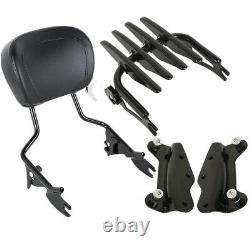 Backrest Sissy Bar Luggage Rack & Docking For Harley Touring Electra Glide 09-13