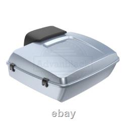 Barracuda Silver Chopped Tour Pack Pak with Black Hinges For Harley 1997+ Barracuda Silver Chopped Tour Pack Pak with Black Hinges For Harley 1997+