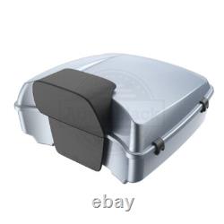 Barracuda Silver Chopped Tour Pack Pak with Black Hinges For Harley 1997+ Barracuda Silver Chopped Tour Pack Pak with Black Hinges For Harley 1997+