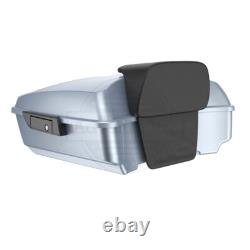 Barracuda Silver Chopped Tour Pack Pak with Black Hinges For Harley 1997+ Barracuda Silver Chopped Tour Pack Pak with Black Hinges For Harley 1997+