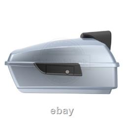 Barracuda Silver Chopped Tour Pack Pak with Black Hinges For Harley 1997+ Barracuda Silver Chopped Tour Pack Pak with Black Hinges For Harley 1997+