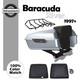 Barracuda Silver Chopped Tour Pak Pack With Black Hinges For 97+ Harley Touring