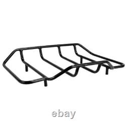 Barracuda Silver Chopped Tour Pak Pack with Black Hinges For 97+ Harley Touring