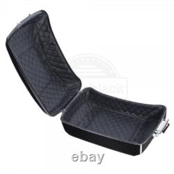 Barracuda Silver Chopped Tour Pak Pack with Black Hinges For 97+ Harley Touring