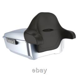 Barracuda Silver Denim King Tour Pak Pack Black Latch & Hinges For 1997+ Harley