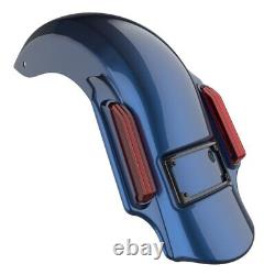 Big Blue Pearl Dominator Stretched Rear Fender For Harley 2009-2013