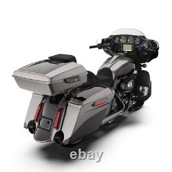 Billet Silver & Vivid Black 2-Tone Chopped Tour Pak Pack Fits Harley Touring