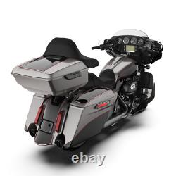 Billet Silver & Vivid Black 2-Tone King Tour Pack Pak For 97+ Harley Touring