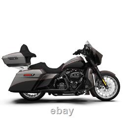 Billet Silver & Vivid Black 2-Tone King Tour Pack Pak For 97+ Harley Touring