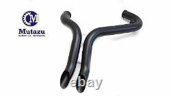 Black 1.75 Drag LAF Pipes Exhaust For Harley Touring Dyna Softail Sportster