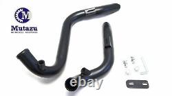 Black 1.75 Drag LAF Pipes Exhaust For Harley Touring Dyna Softail Sportster