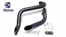 Black 1.75 Drag LAF Pipes Exhaust For Harley Touring Dyna Softail Sportster