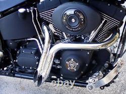 Black 1.75 Drag LAF Pipes Exhaust For Harley Touring Dyna Softail Sportster